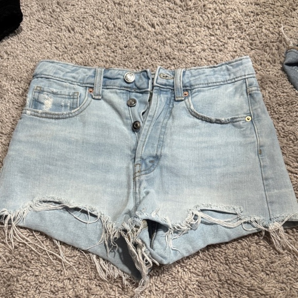 Wild Fable Light Blue Frayed Jean Shorts